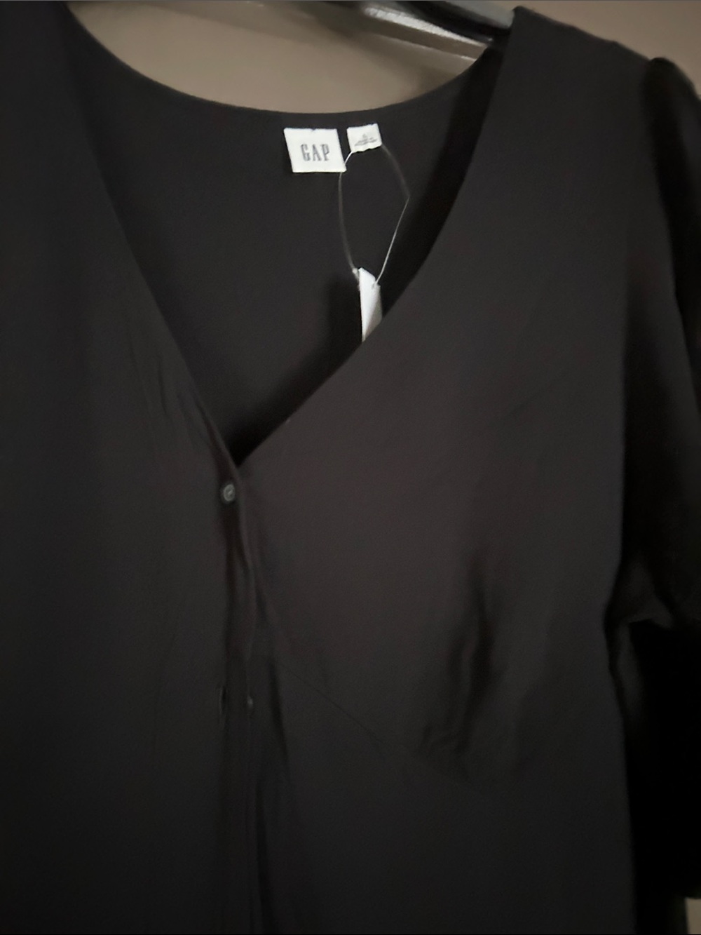 GAP Puff Sleeve Button Front Mini Dress NWT~Size L - Picture 8 of 8